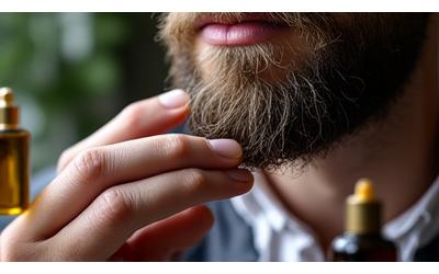 Man applying beard oil to his well-groomed beard